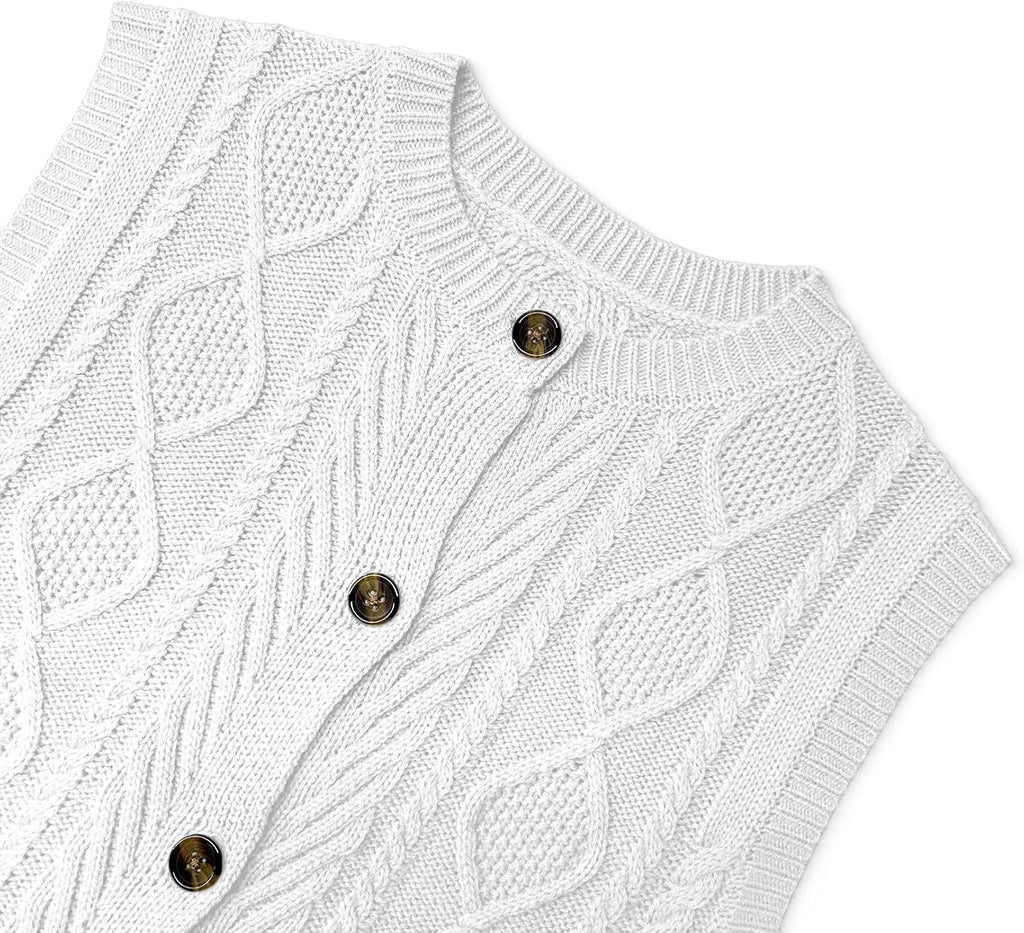 Kid Girls Sweater Vest Sleeveless Button Down Knit Cardigan School Uniform Sweater Vest Top 5-13Y