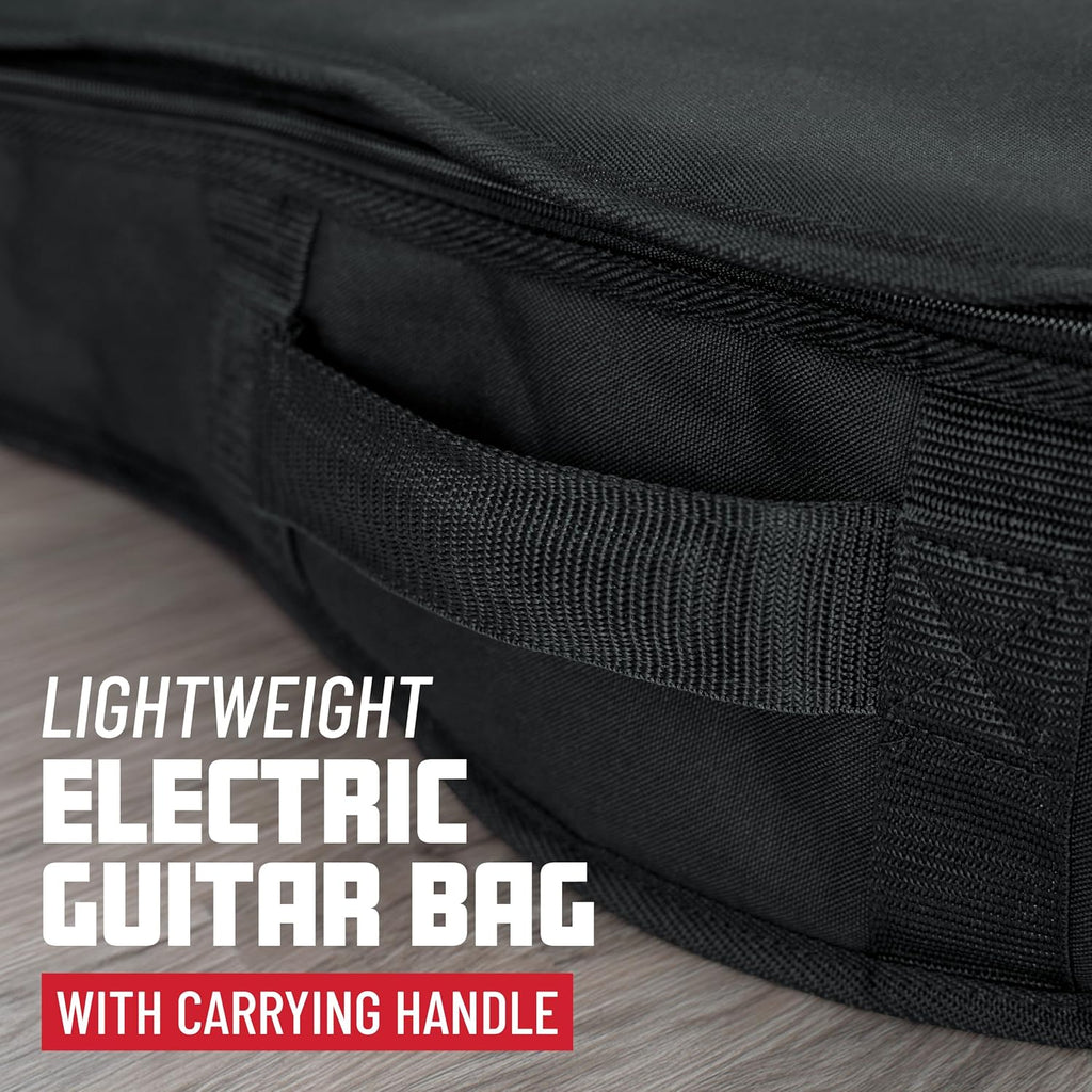 Cases Padded Standard Electric Guitar Gig Bag (GBE-ELECT) | Fits up to 40.3" Length Water-Resistant Nylon 10mm