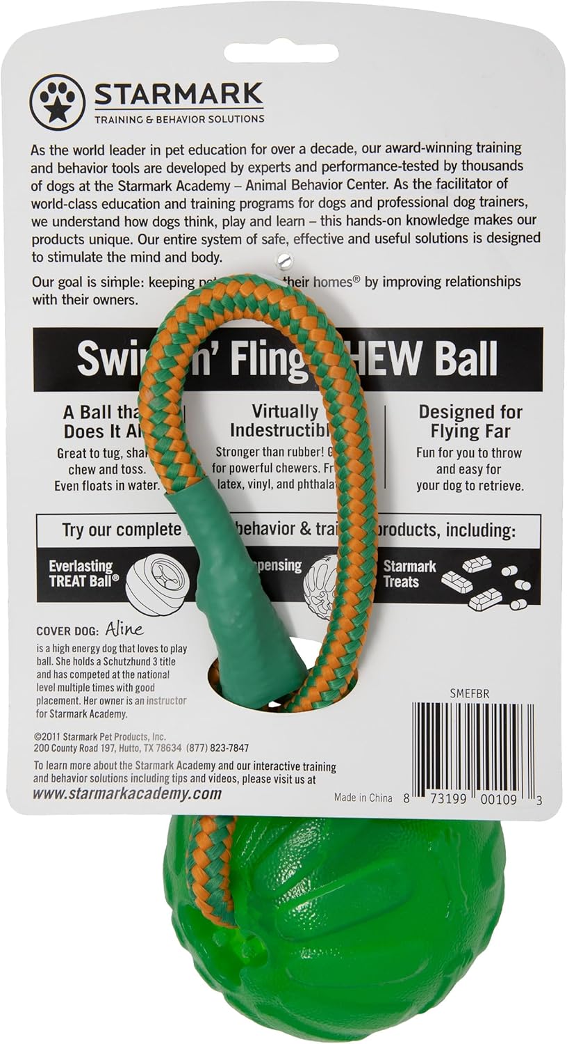 Everlasting Fun Ball on a Rope Dog Toy,Greens,Medium/Large