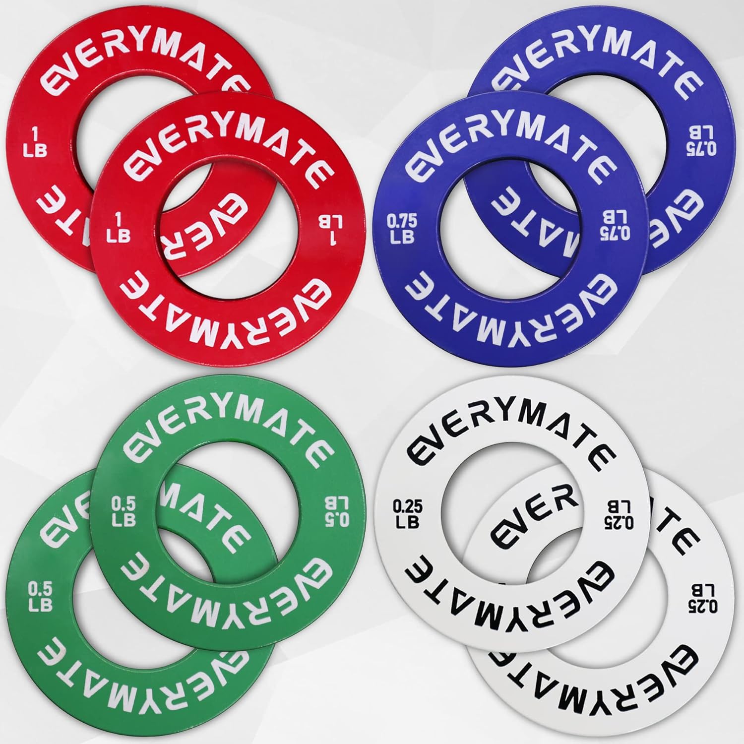 Fractional Micro Weight Plates Set of 8 Weight Plate Pair of 0.25LB 0.5LB 0.75LB 1 LB for Olympic Barbells for