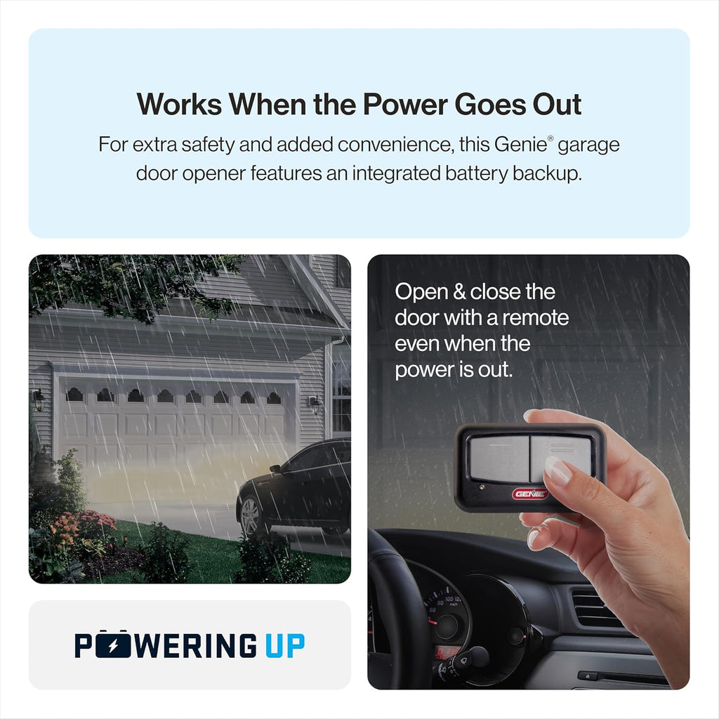 Chain Drive 750 3/4 HPc Garage Door Opener w/Battery Backup - Heavy Duty - Operate your garage door when the primary