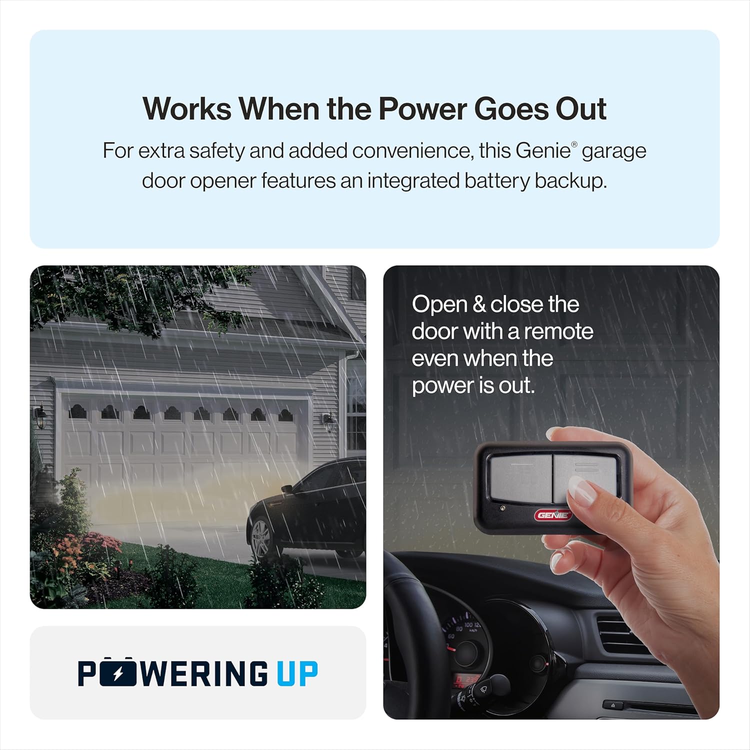Chain Drive 750 3/4 HPc Garage Door Opener w/Battery Backup - Heavy Duty - Operate your garage door when the primary