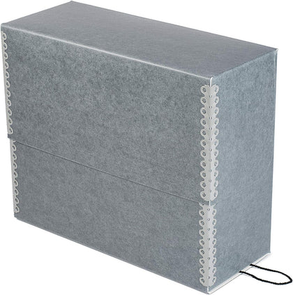 Archival Document Storage Box with Metal Edge, Acid-Free Gray Boxboard, Organize Files, Prints, Photos, Letter-Sized