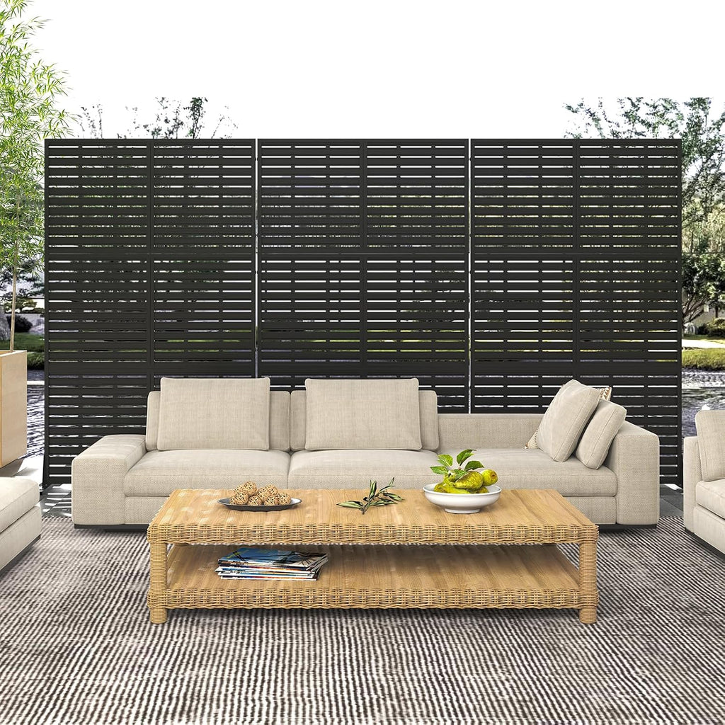Metal Privacy Screen Outdoor Privacy Fence for Patio Balcony Deck Garden