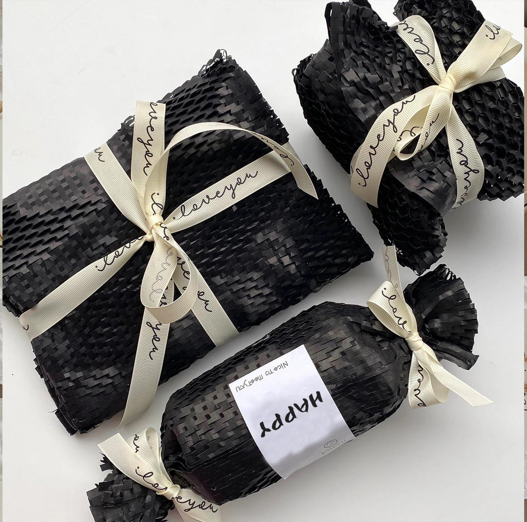 Honeycomb Packing Paper Black, 15"x230' Eco Friendly Packing Paper for Moving Recyclable Shipping Supplies Bubble