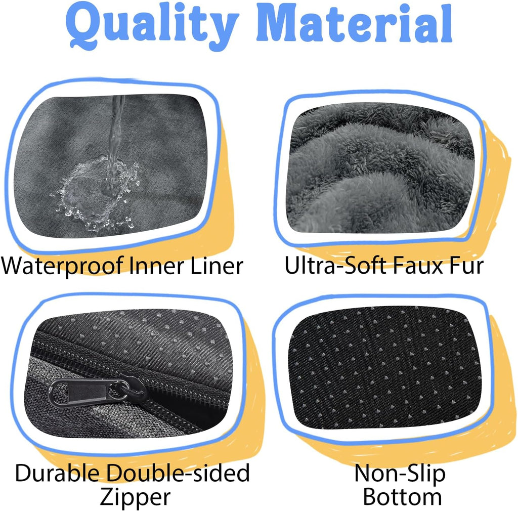 Large Orthopedic Dog Bed for Extra Large Dogs, Waterproof XL Egg-Crate Foam Dog Bed with Removable Washable Cover &