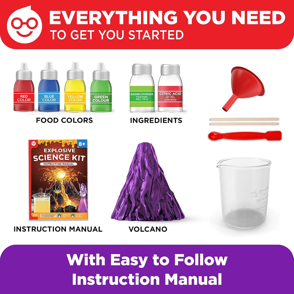 Explosive Science Experiments Kit for Kids Ages 8+ | Erupting Volcano Science Kits for Kids Ages 8-12, Birthday Gift