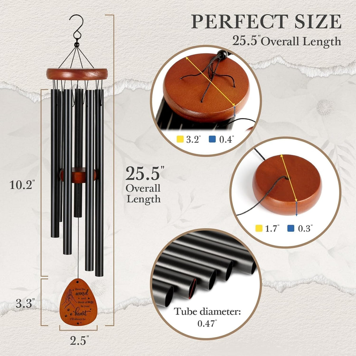 Pet Memorial Gifts for Dogs, Dog Memorial Wind Chimes