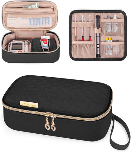 Diabetic Travel Case for Blood Glucose Monitor, Test Strips, Syringes