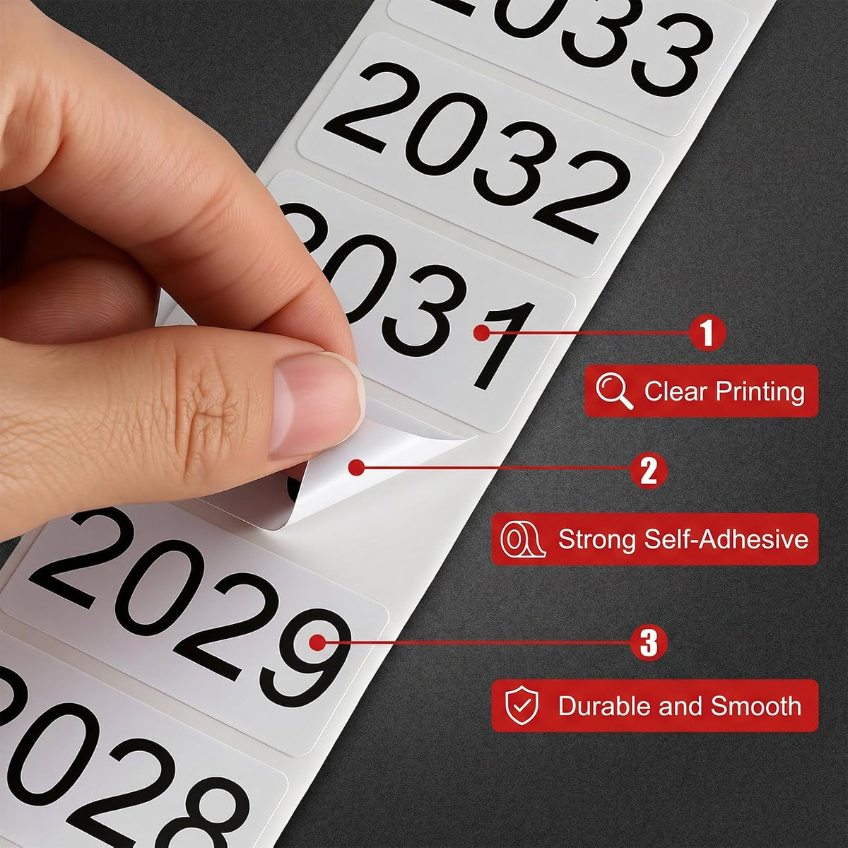 Consecutive Number Stickers, 2001-3000 Self-Adhesive Inventory Labels