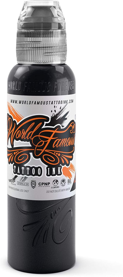 World Famous Black Tattoo Ink, Vegan and Professional Ink, Made in USA, Pitch Black, .5 oz