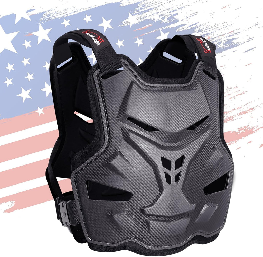 Motorcycle Chest Armor Lightweight Adult Men Motocross Chest Protector, Adjustable Body Armor Vest for Motocross