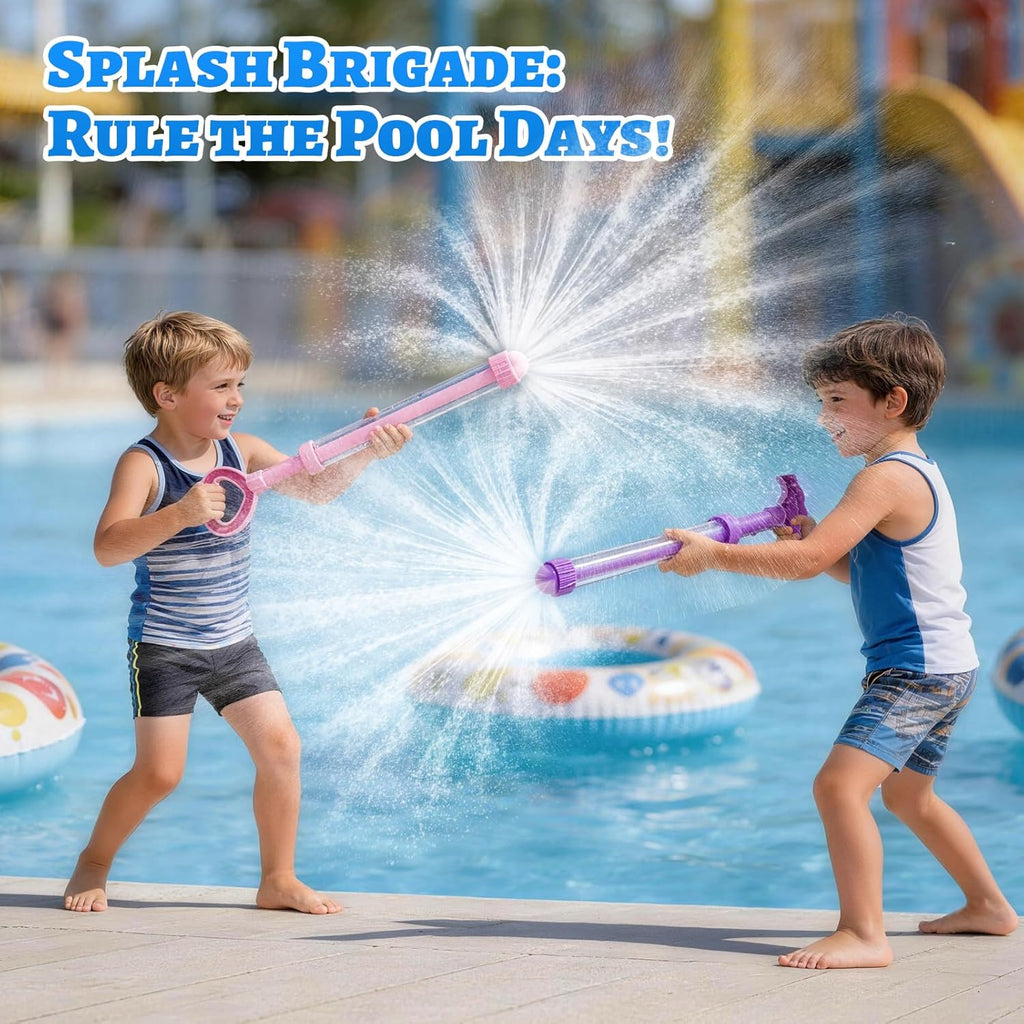 Firework Spray Water Blaster, 4 Pack Pull Out Squirt Gun Water Soaker Toys, Watergun Bulk for Pool Party Summer
