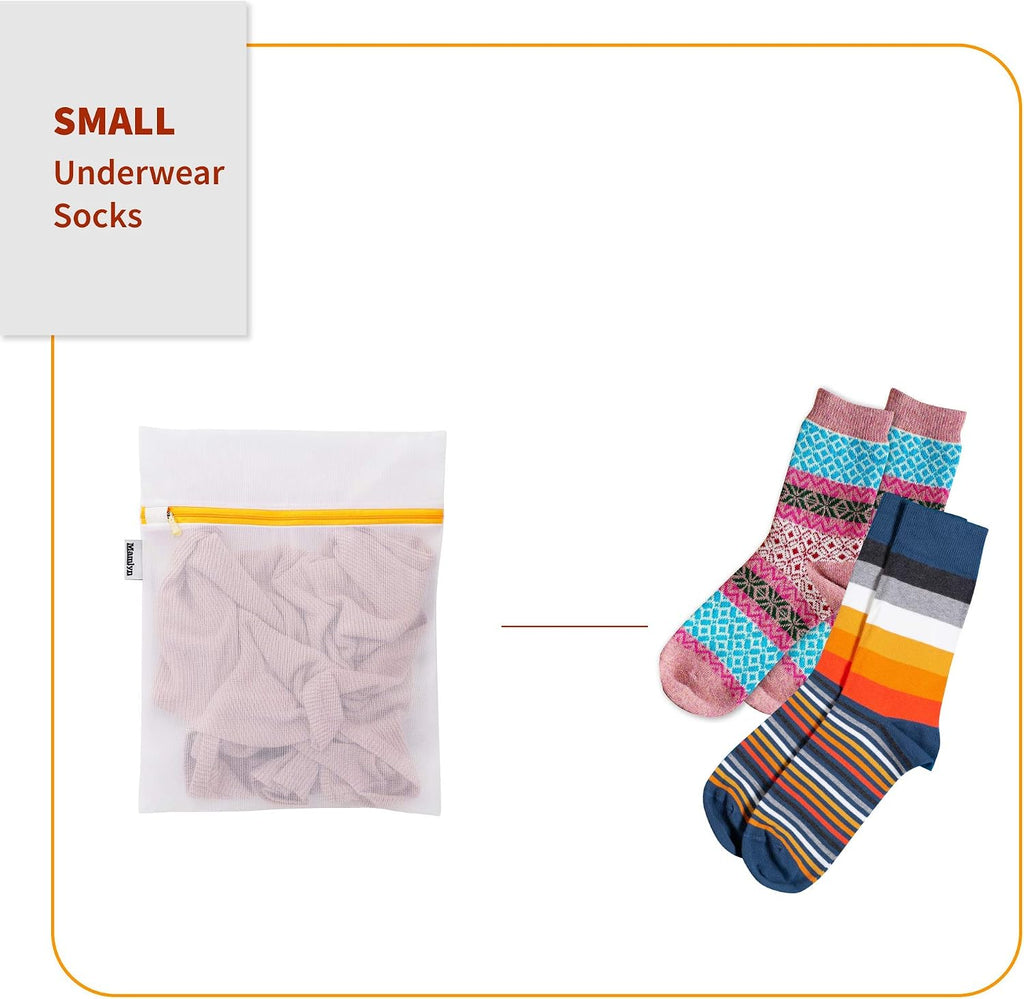 Mesh Laundry Bag for Delicates, Wash Bag for Underwear and Lingerie, Makeup Organizer Bag (2 Small)