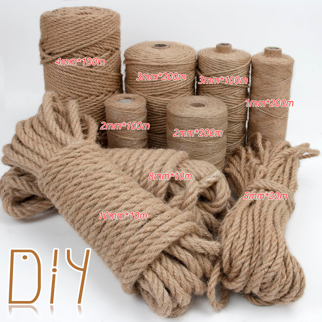 5mm Jute Twine String 66 Feet Natural Thick Garden Twine for Crafts, Outdoor, Gardening, Gift Wrapping, Plants