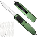 Auto Aluminum Utility Knife, Replaceable Blade Safety Box Cutter,EDC Push Button Exacto Retractable Razor Knives