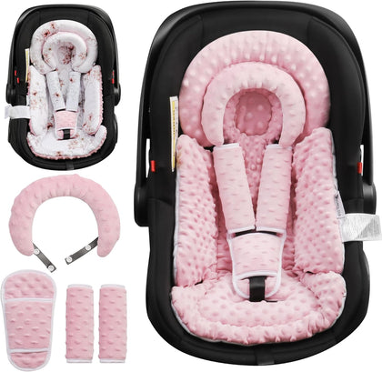 Infant Car Seat Insert with Removable Cushion for Baby Preemie Newborn Infant, Reversible carseat Insert Head Body