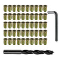 3/8"-16 Wood Threaded Inserts, 50Pcs Hex Drive Zinc-Plated Screw-in Nuts