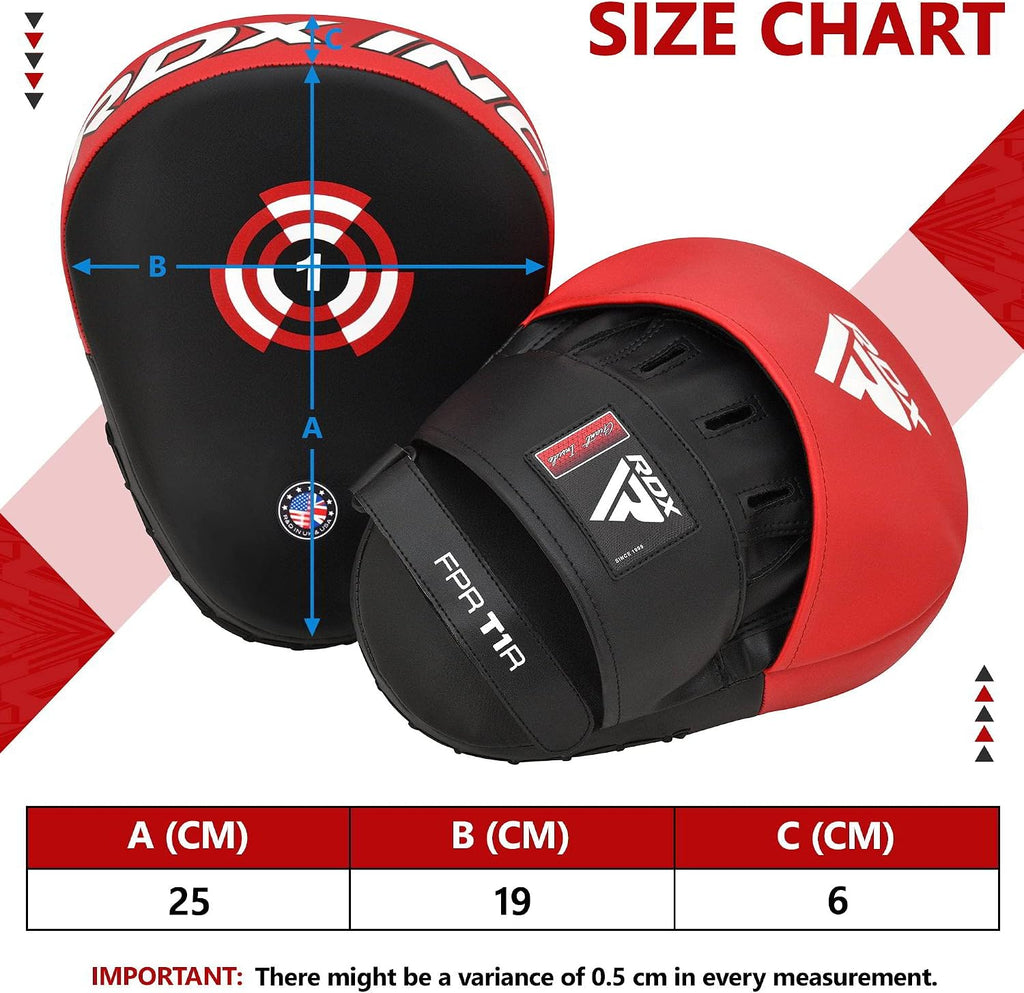 Boxing Pads Focus Mitts, Maya Hide Leather Curved Hook and Jab Target Hand Pads, Great for MMA, Kickboxing, Martial