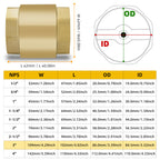 3" NPT Vertical Spring Check Valve, Brass, Heavy-Duty, Female Thread, DN80