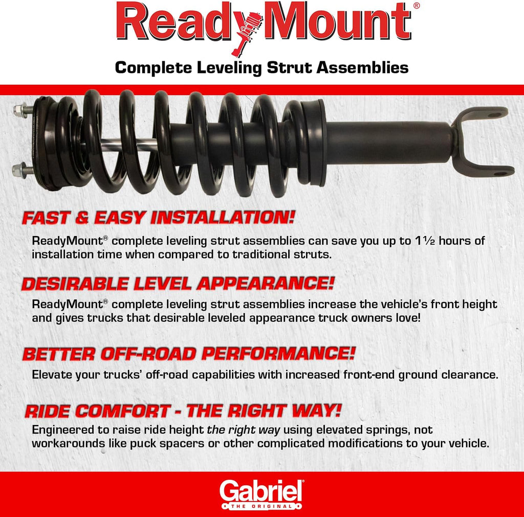 Gabriel G57864 ReadyMount Front 2-inch Leveling Strut and Spring Assembly