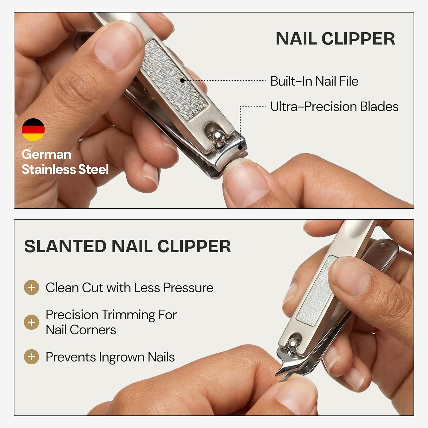 9 in 1 Professional Manicure Pedicure Set - Stainless Steel Nail Clippers, Nano File, Cuticle Nipper, Scissors