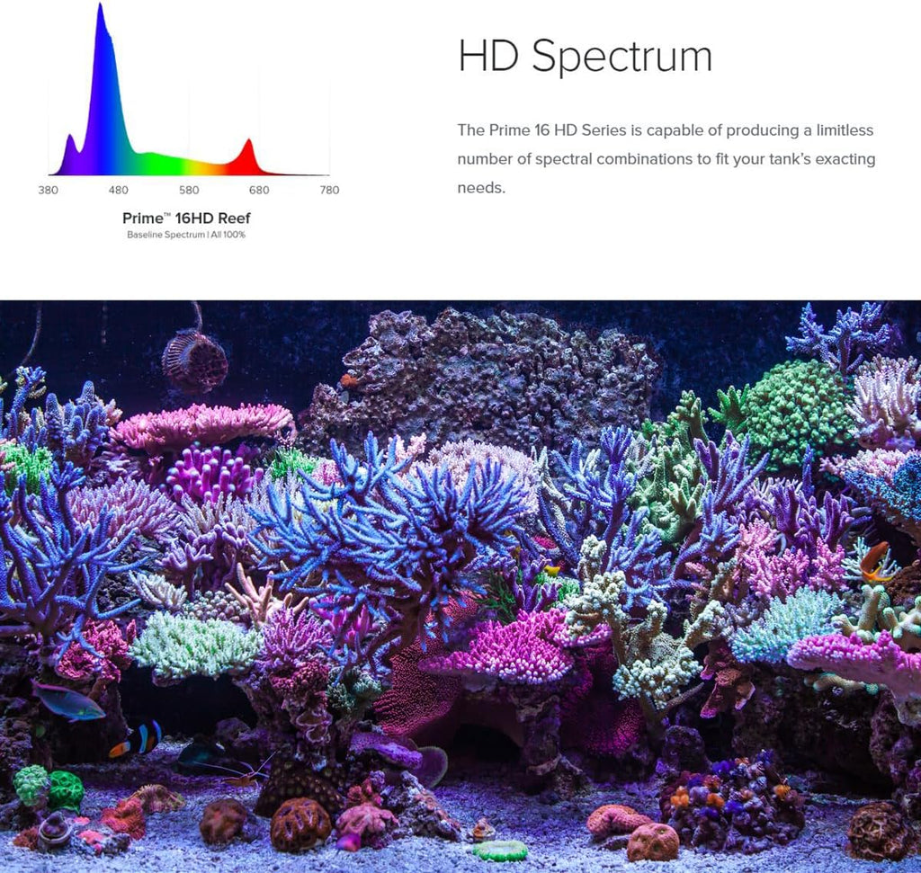 AI Prime 16 HD LED App Controllable Saltwater Aquarium Reef Light - Black
