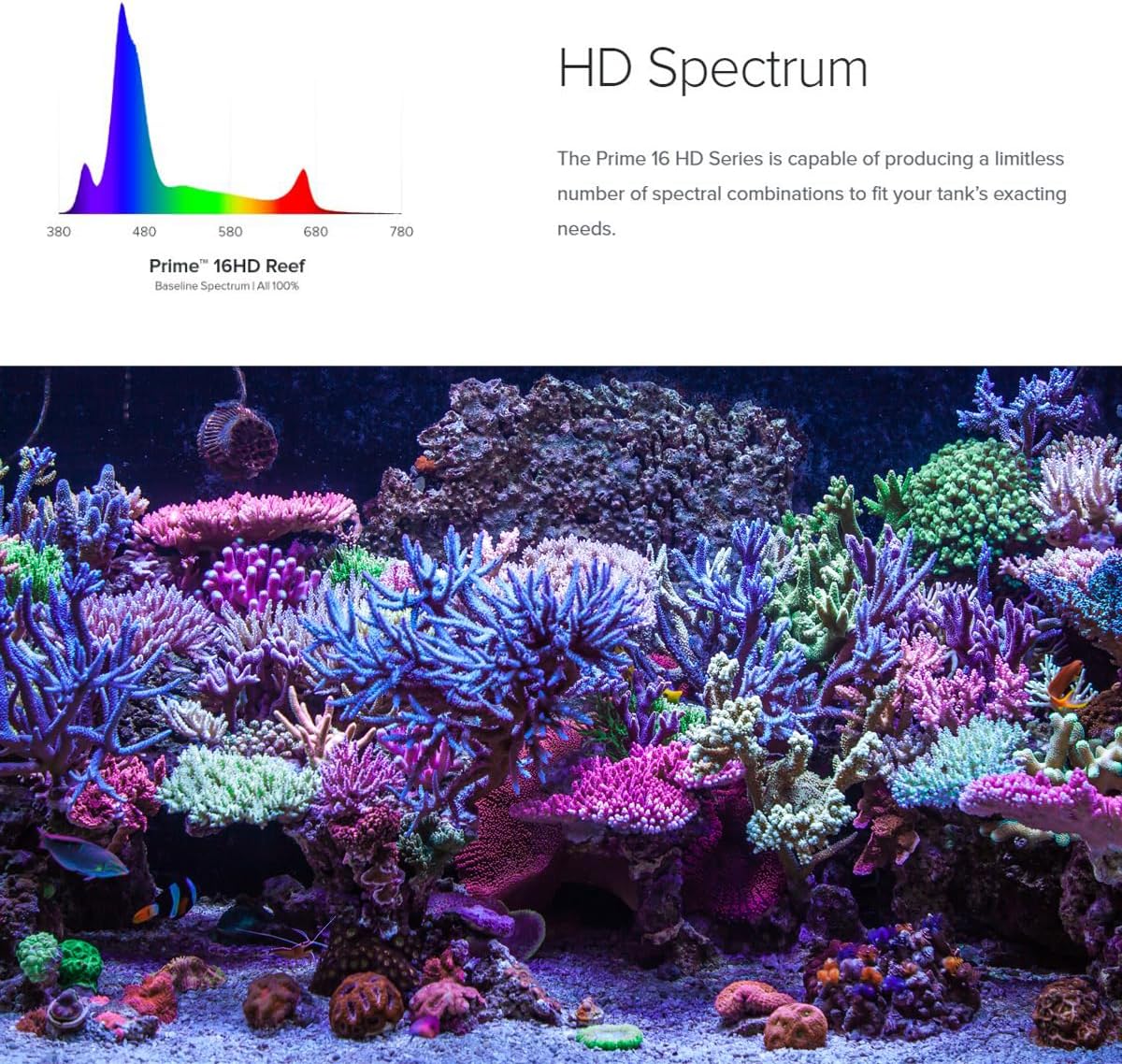 AI Prime 16 HD LED App Controllable Saltwater Aquarium Reef Light - Black