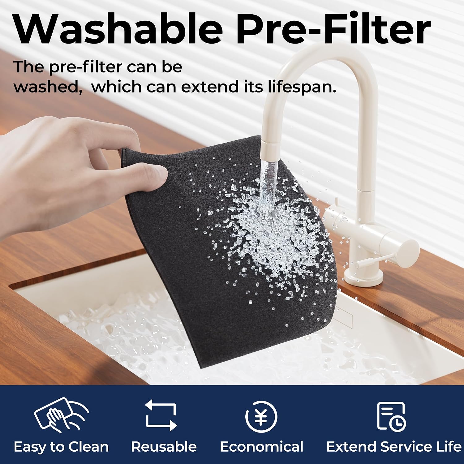 Air Purifier for Home Pet Up to 2200Ft² Pre-Filter Washable Black | HEPA Filter for Wildfire Smoke, PM2.5 Air Quality