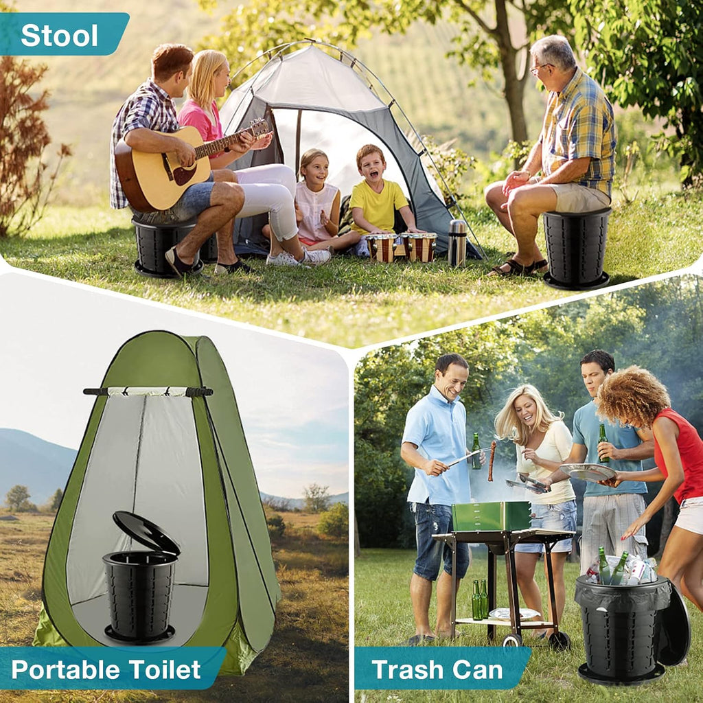 Upgrade Retractable Portable Toilet Travel Toilet Adjustable Height Camping Toilet Portable Potty for Adults Kids