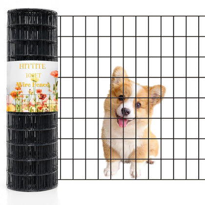 Black PVC Coated Welded Wire Fencing, 72in High x 100ft Long, 2 inch x 3 inch 16GA 2/3/4/5/6 Ft Tall Welded Wire