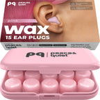 PQ Wax Ear Plugs for Sleeping, Silicone, Pink, 15 Count