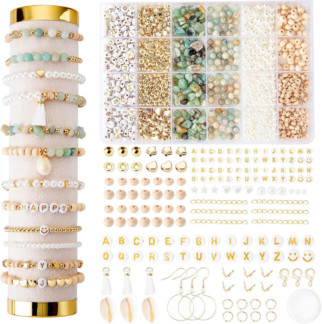 Jewelry Making Supplies Kit Natural Stone Beads for Irregular Natural Stone with for DIY Craft Bracelet Necklace