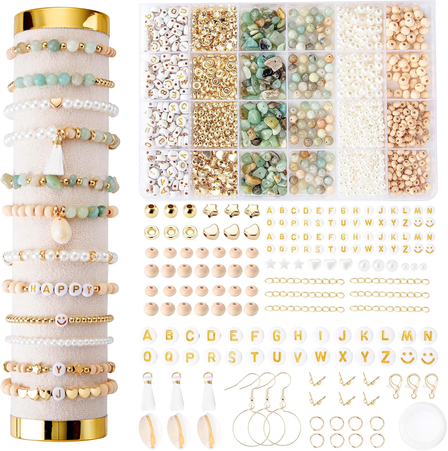 Jewelry Making Supplies Kit Natural Stone Beads for Irregular Natural Stone with for DIY Craft Bracelet Necklace