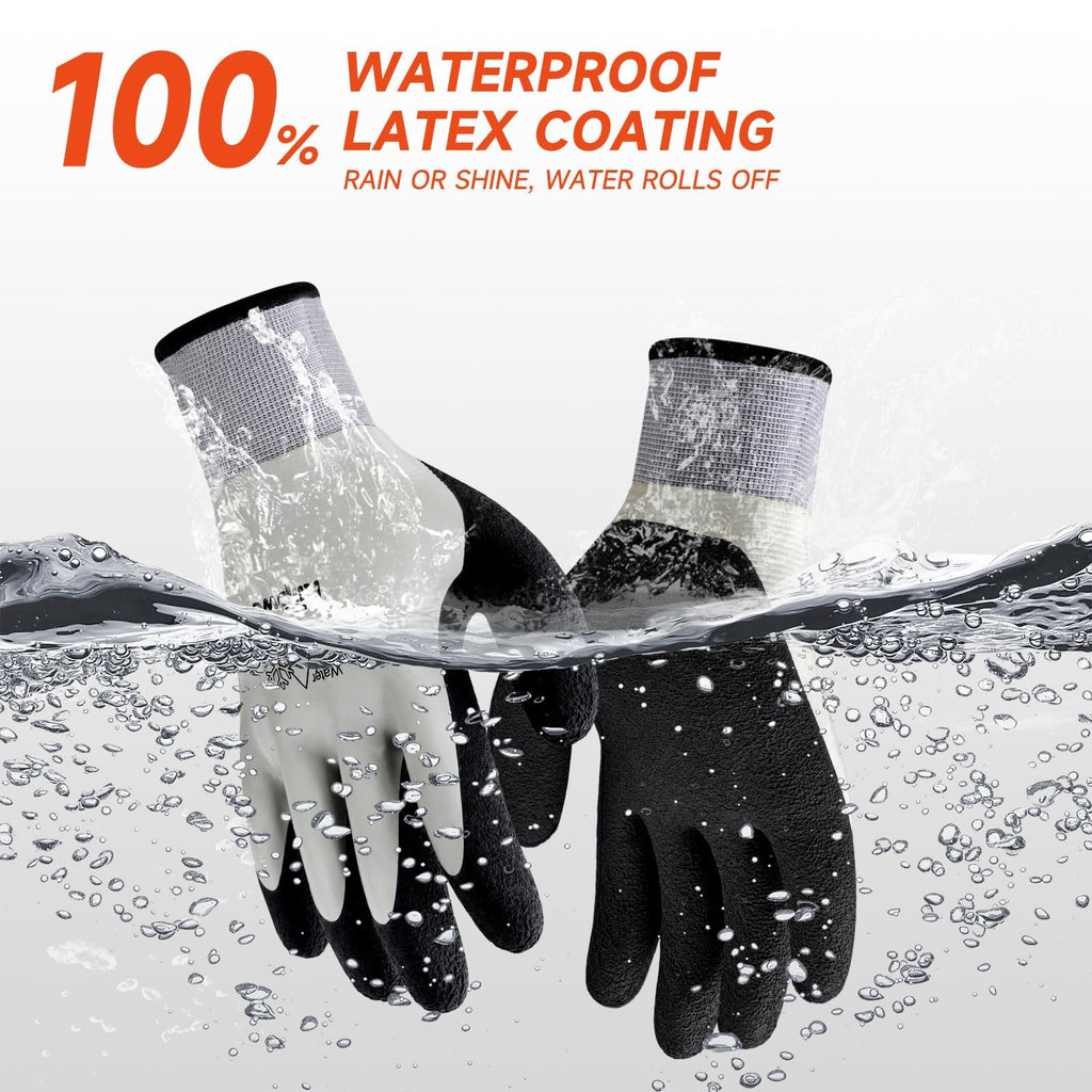 4-Packs Thick Waterproof Winter Freezer Work Gloves w/ Grip for Men & Women