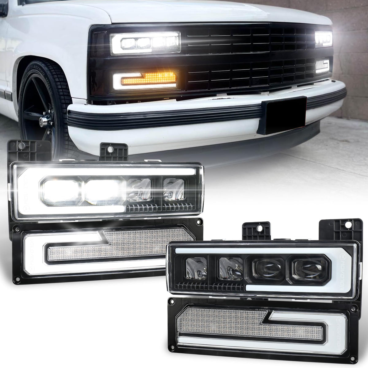 LED Headlight Assembly for 1988-1998 Chevy/GMC Silverado Tahoe