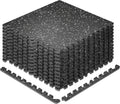 0.79'' Extra-Thick Exercise Equipment Mats, 12 Pcs 48 Sq Ft Rubber Top Floor Tiles with High Density EVA Foam