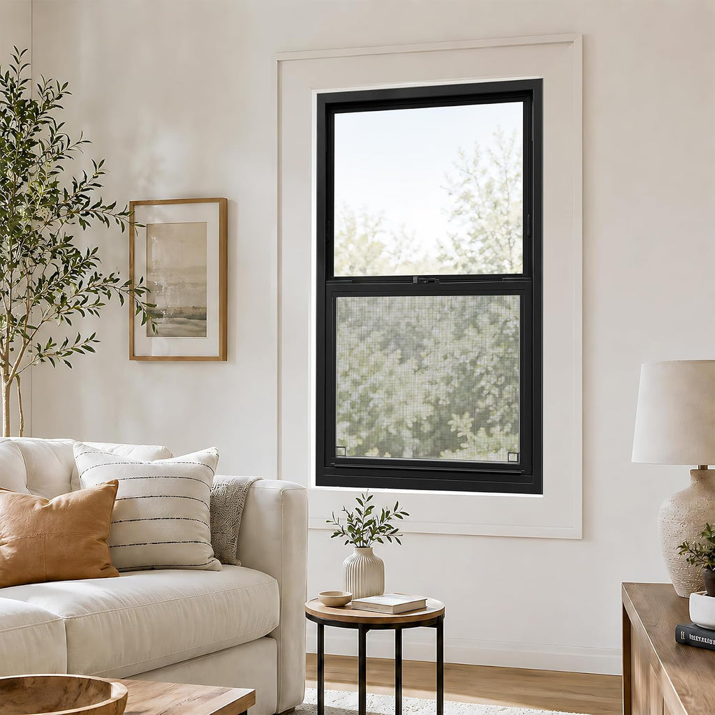 Vinyl Single Hung Sliding Window, 30" x 54" Black