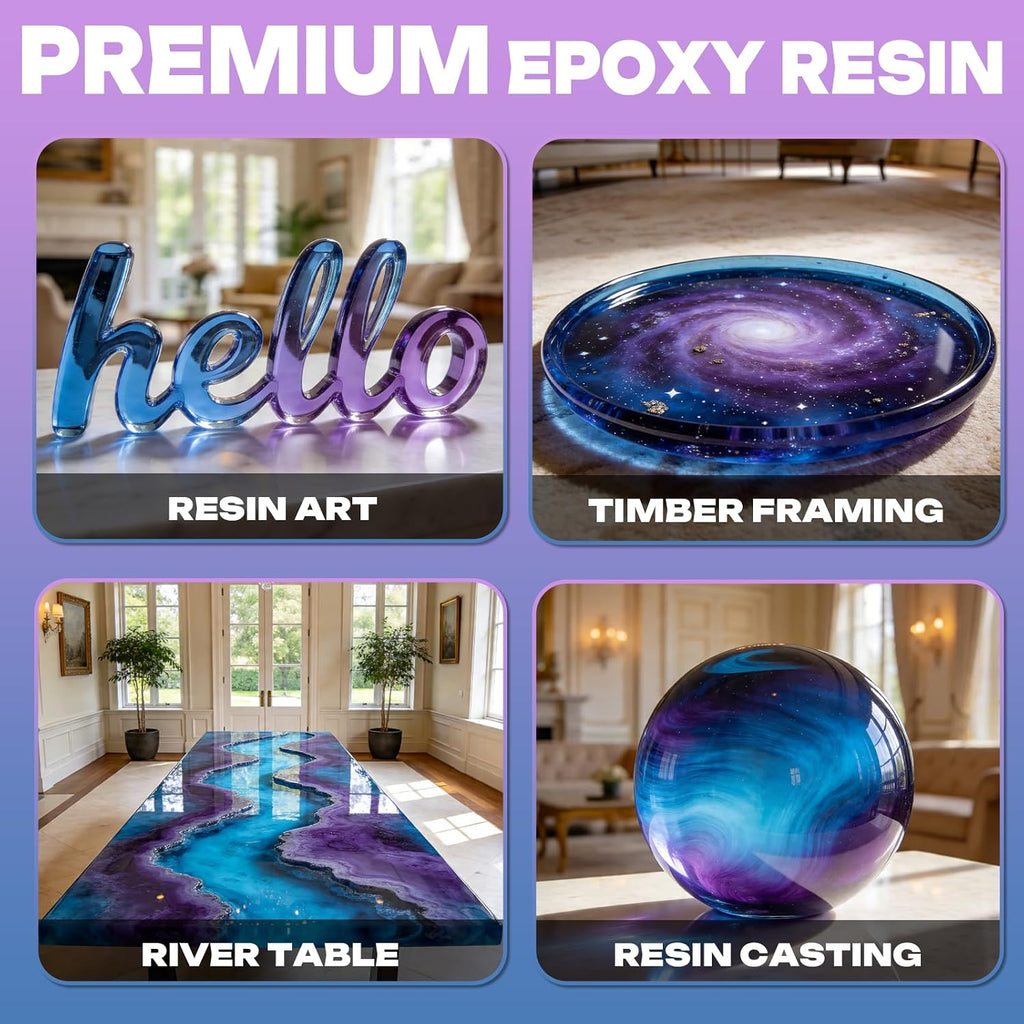 3.3 Gallon Deep Pour Epoxy Resin Kit, 2-4 Inch 2:1 Clear Deep Pour Epoxy | Contains Mixer, Bubble Free, Crystal