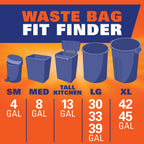 Blue Trash Bags, Blue, 13 Gallon, 60 Count