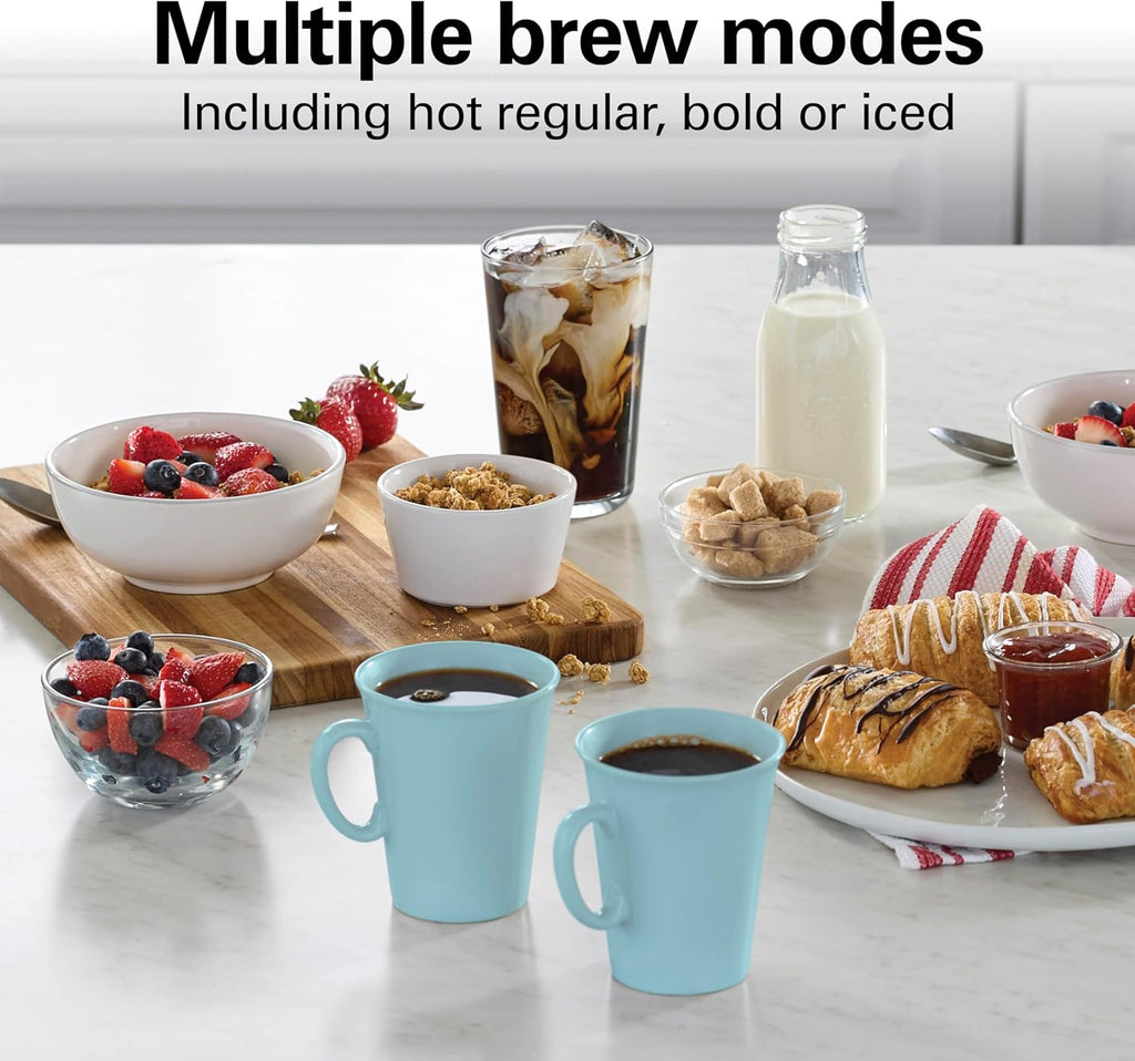 12 Cup Programmable Drip Hot & Iced Coffee Maker | Borosilicate Glass Carafe | 4-Hour Auto Shutoff | Auto-Pause &