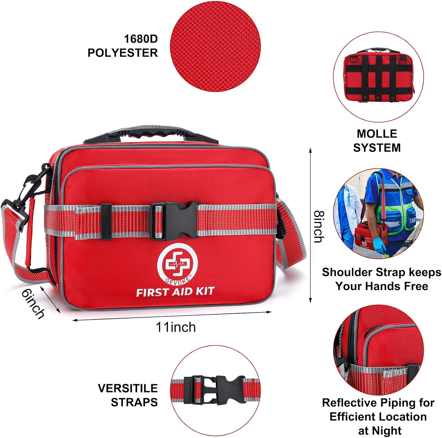Professional 500 Piece Emergency First Aid Kit for Home, Car, Travel, Camping, Truck, Hiking, Sports, Office, Vehicle