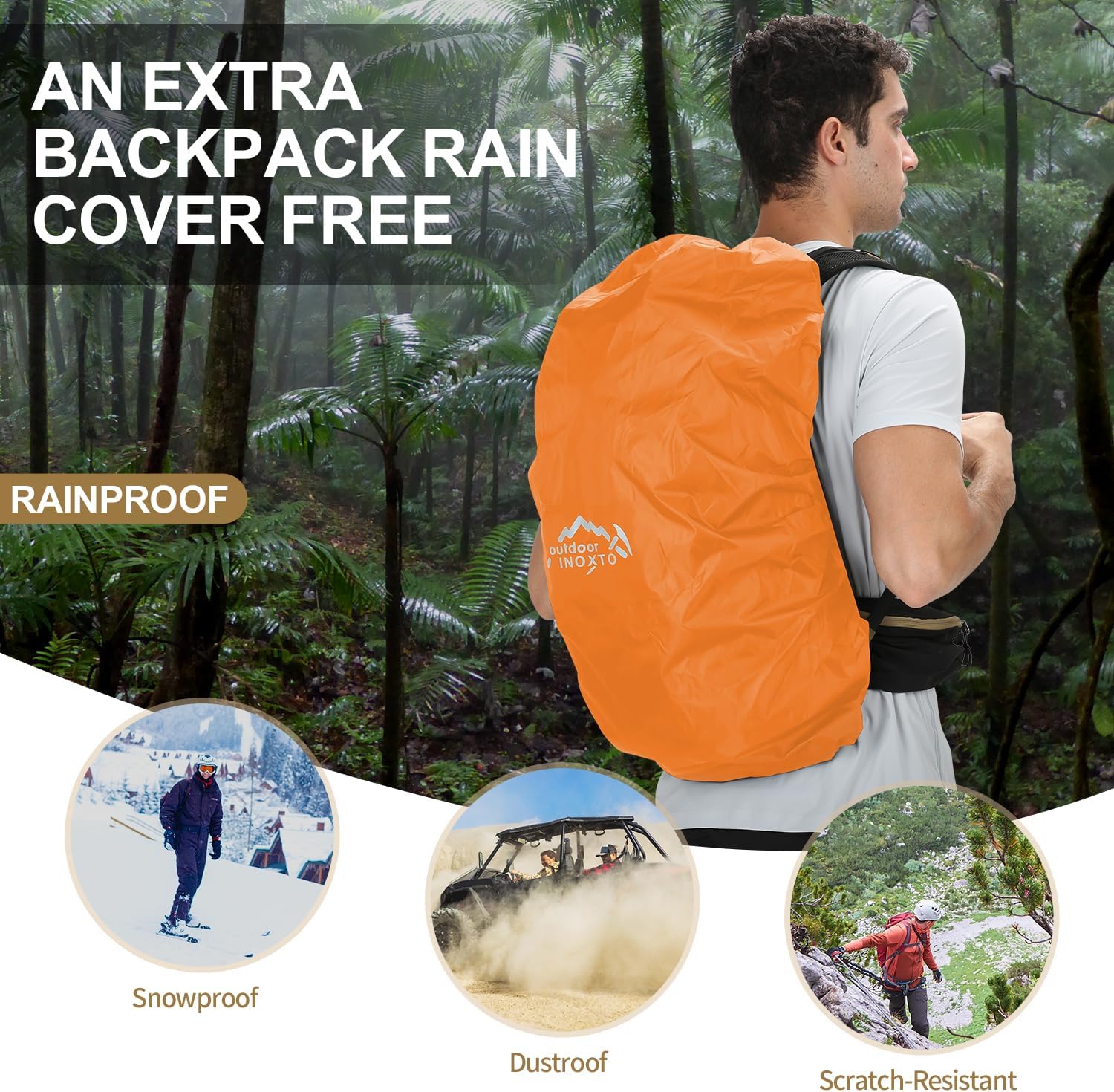 Hiking Backpack, 26L/40L Waterproof Hiking Daypack with 3L Water Bladder and Rain Cover, Lightweight Travel Camping