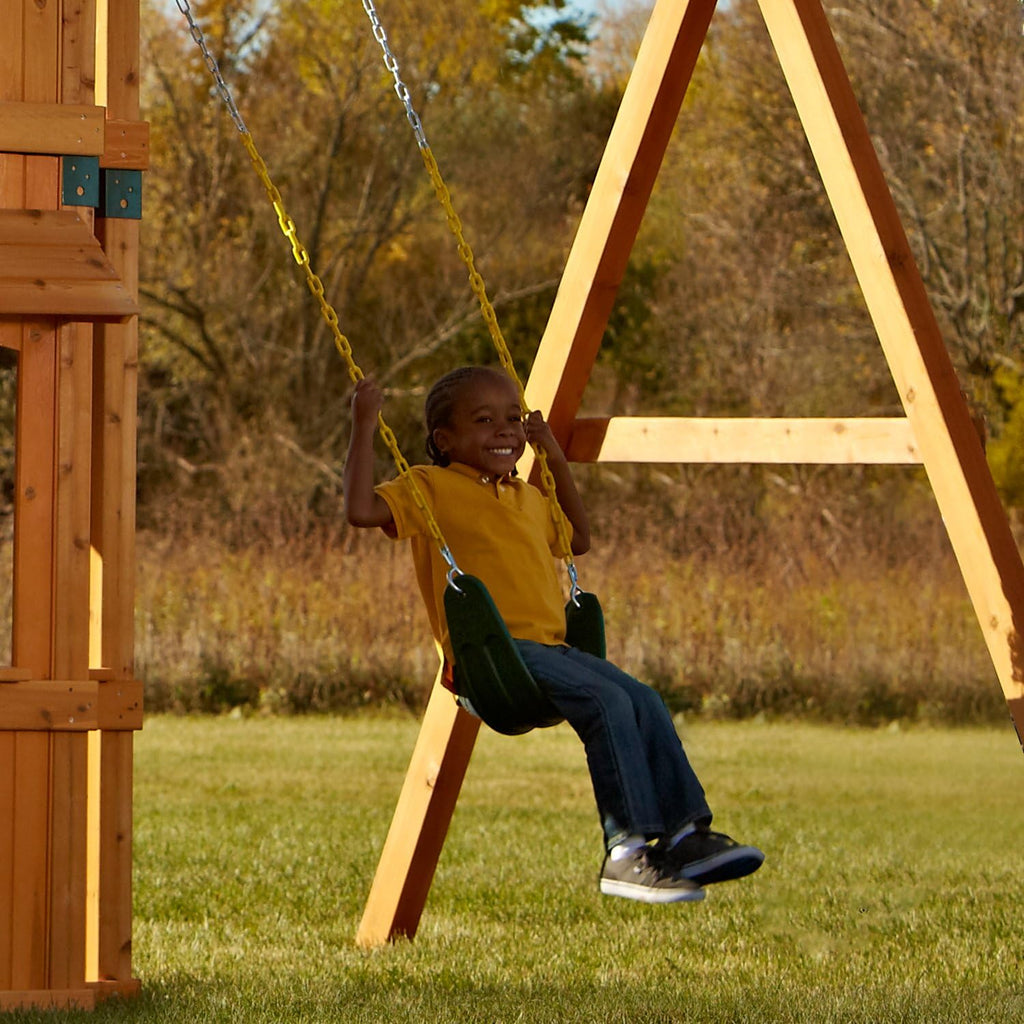 WS 5103 Two Extreme Duty Green Swing Seats with a Heavy Duty Ring/Trapeze Combo Swing Swing Set Refresher Bundle, Green