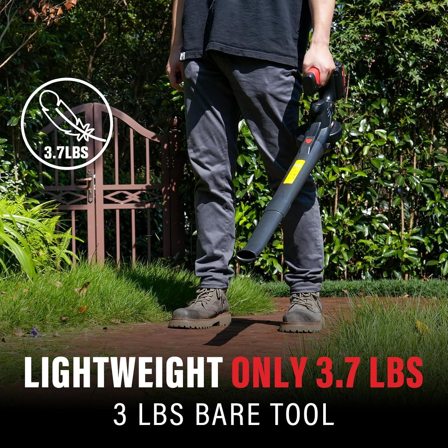 20V Cordless Leaf Blower, Lightweight Electric Blower | Includes 2 x 4.0Ah batteries and charger for leaves, patio
