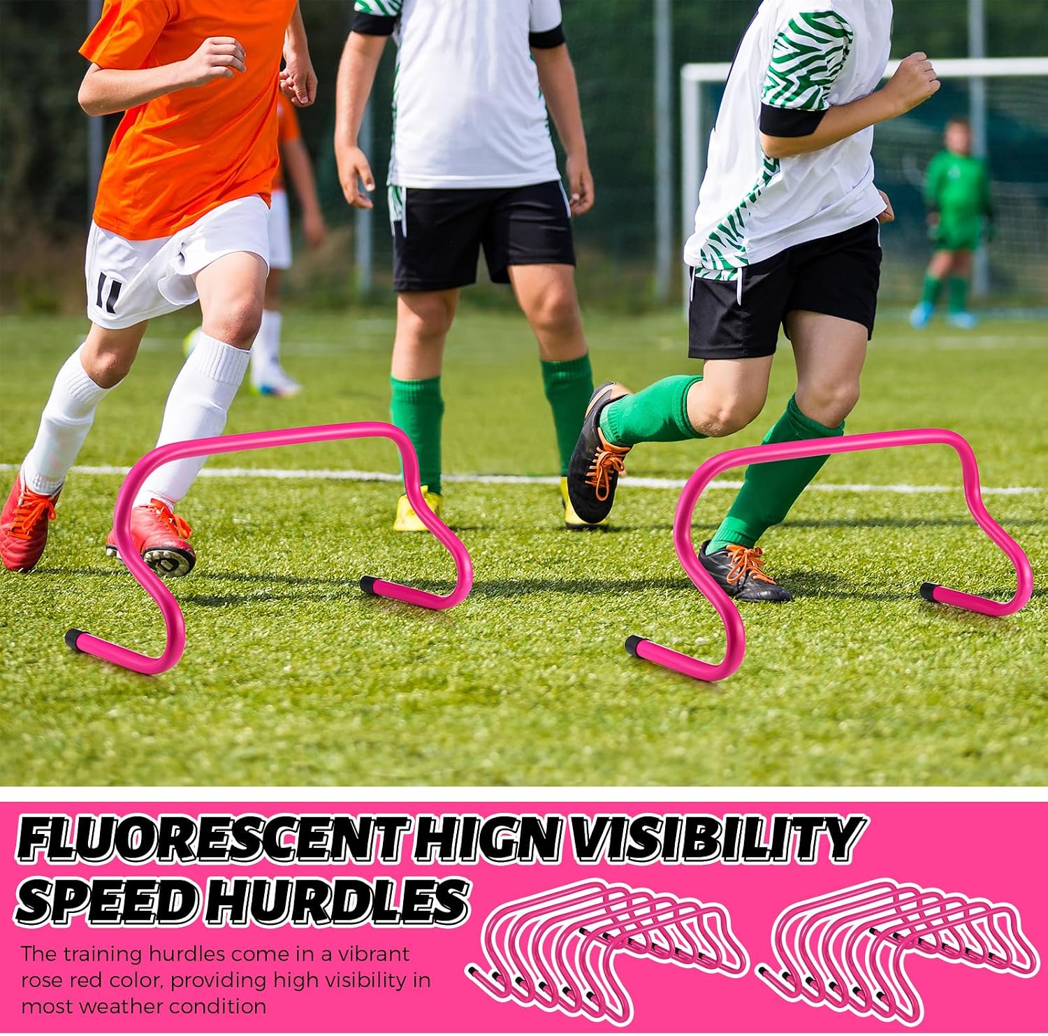 12 Pcs 9" Speed Training Agility Hurdles for Athletes Reliable Training Hurdle Plyometric All Purpose Practice