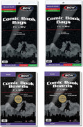 Thick Resealable Silver Comic Bags and Backing Boards, 200 Count Each | Includes 200 wider resealable sleeves for