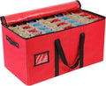 Christmas Ornament Storage Box, Durable Christmas Storage Container with Adjustable Dividers, Xmas Decorations