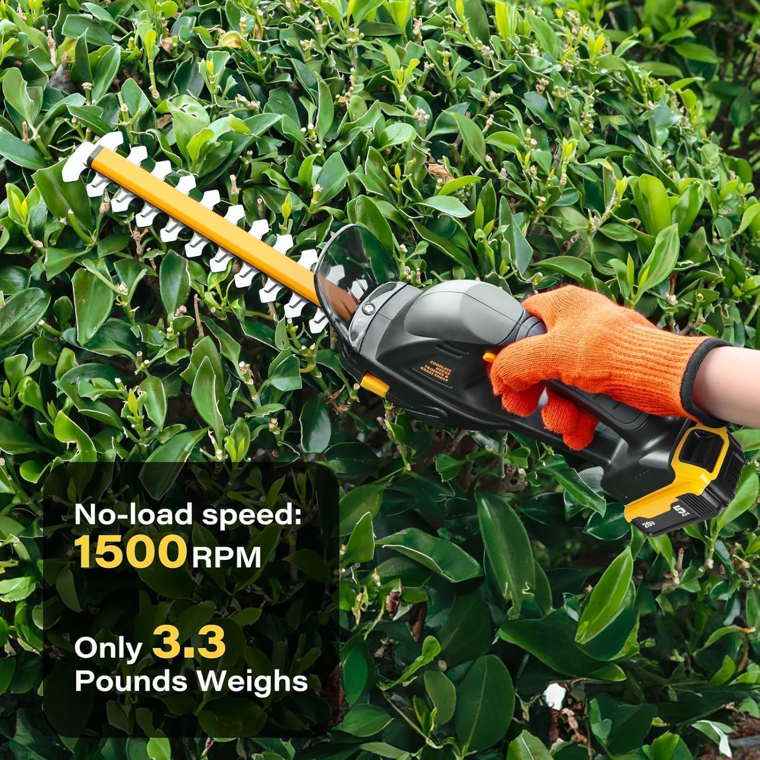 2-in-1 Cordless Hedge Trimmer for DEWALT 20V MAX Battery, Tool Only | Includes 8 in hedge blade and 4.7 in grass
