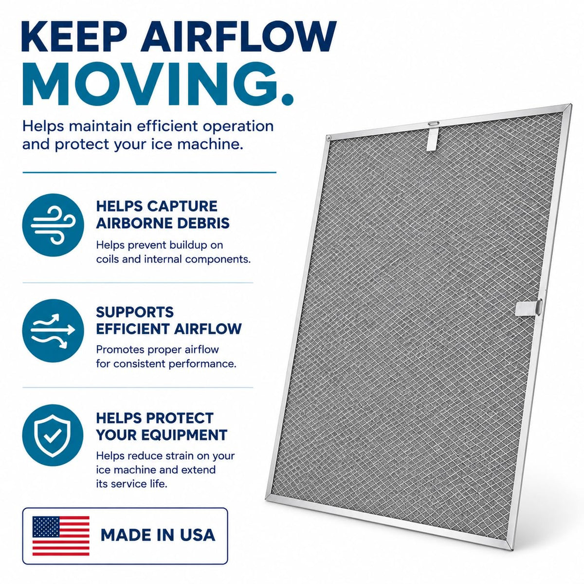 Filter Everything Replacement Aluminum Ice Machine Air Filter, 14.24 x 17